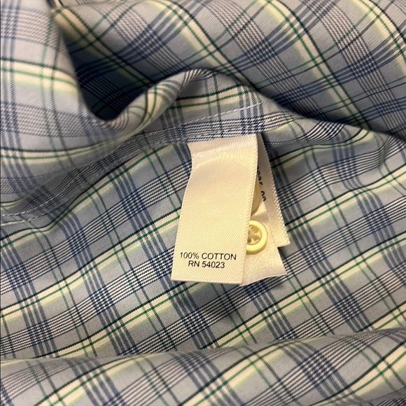 Men's Banana Republic Non-Ironed Tailored Slim Fit Plaid Shirt, Size M. - Picture 3 of 7